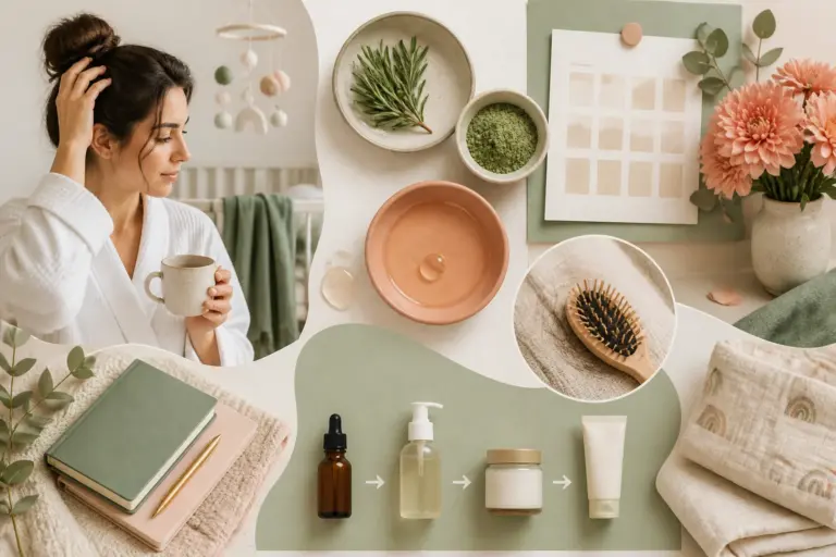 Postpartum Hair Shedding: What to Know, What May Help, and What to Wait Out - featured editorial skincare image